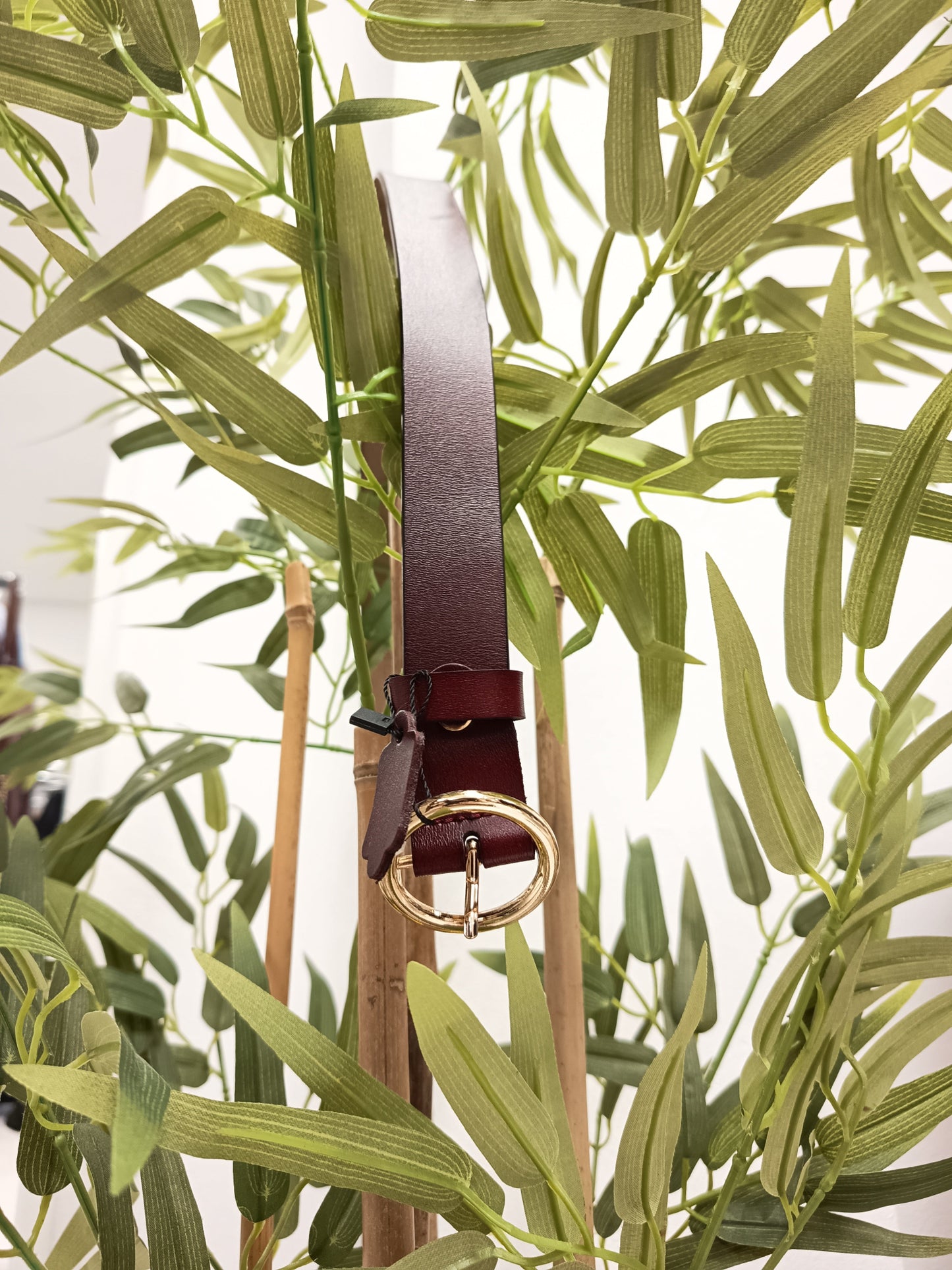 Cinturón Vino hebilla redonda