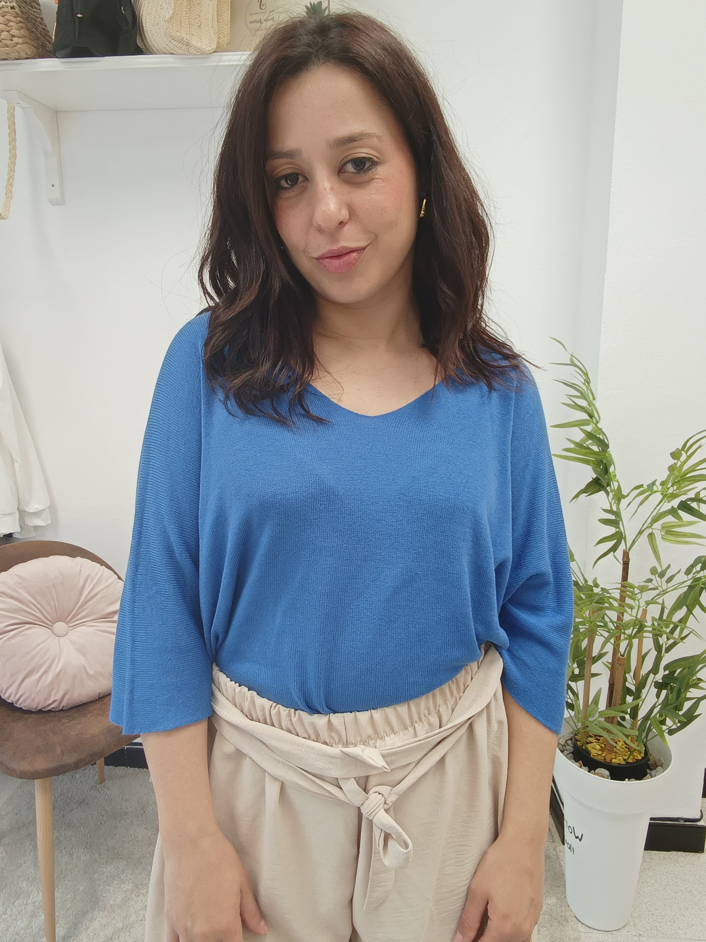 Jersey manga corta azul