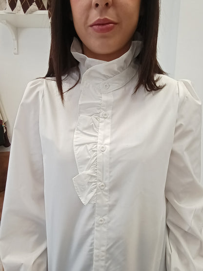 Camisa volantes blanca