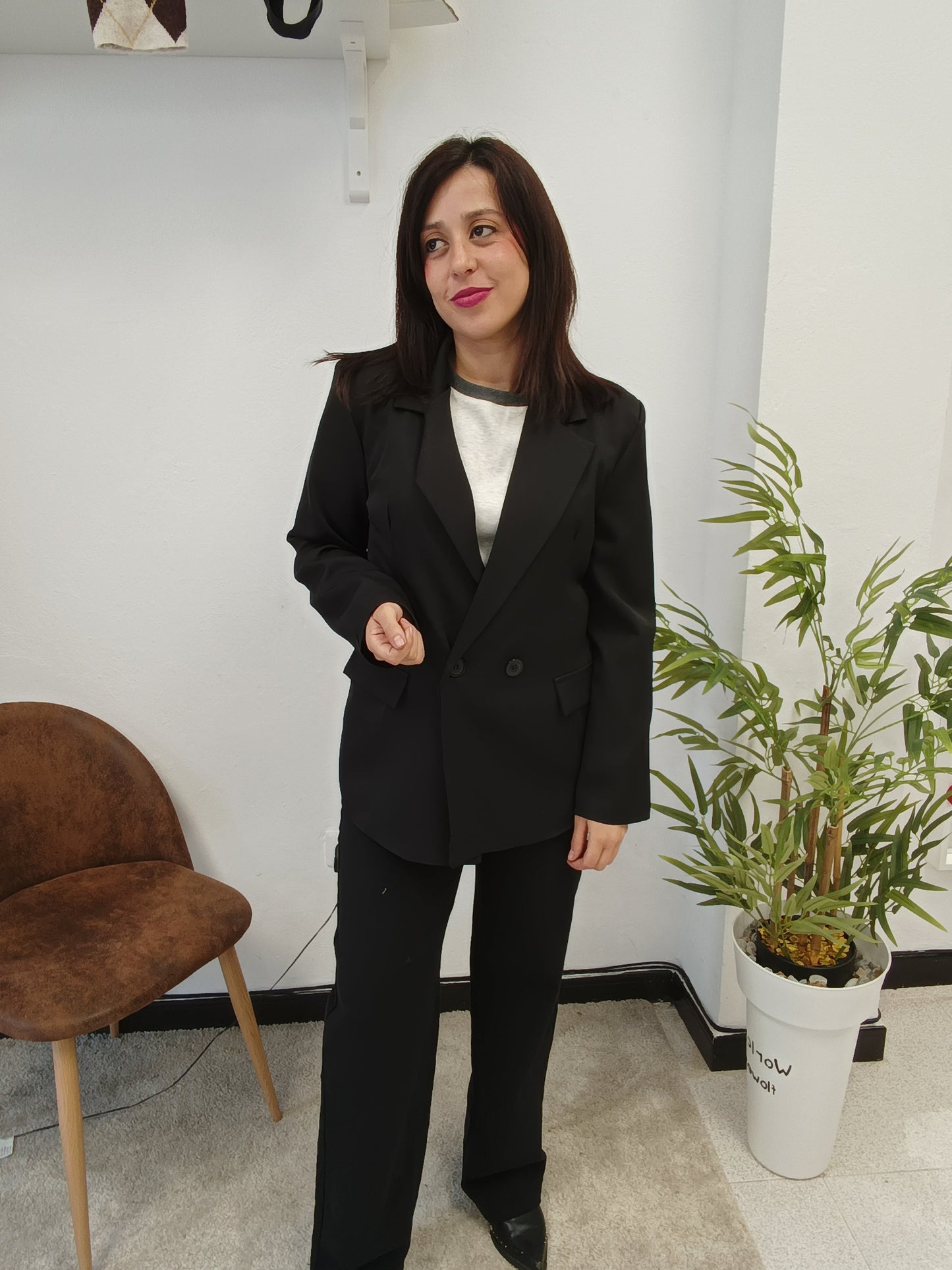 Blazer botón negra