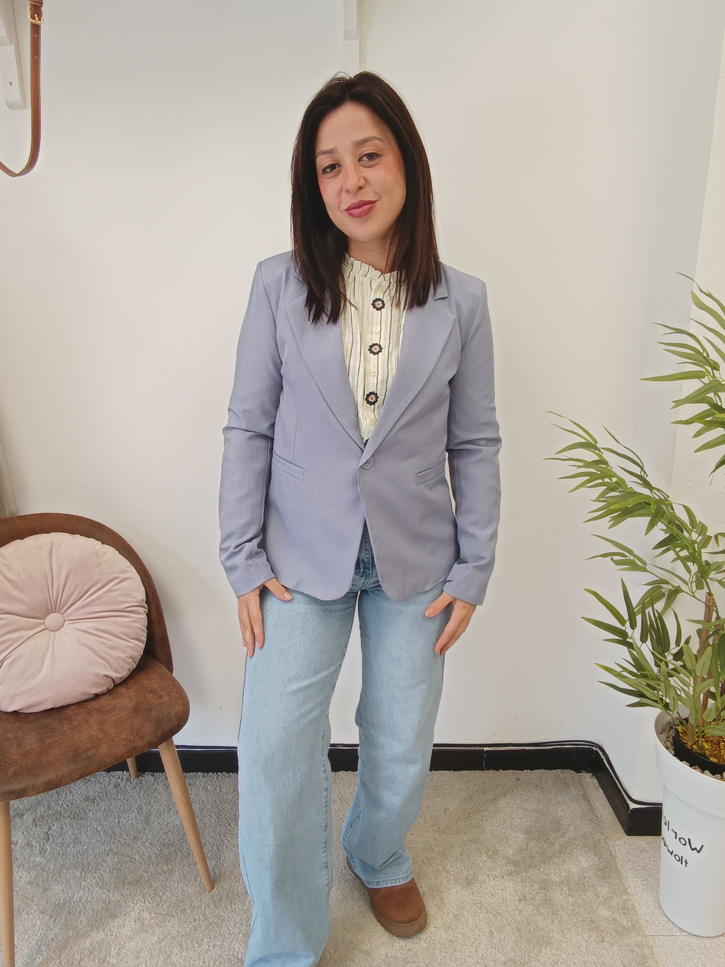 Blazer hombreras azul