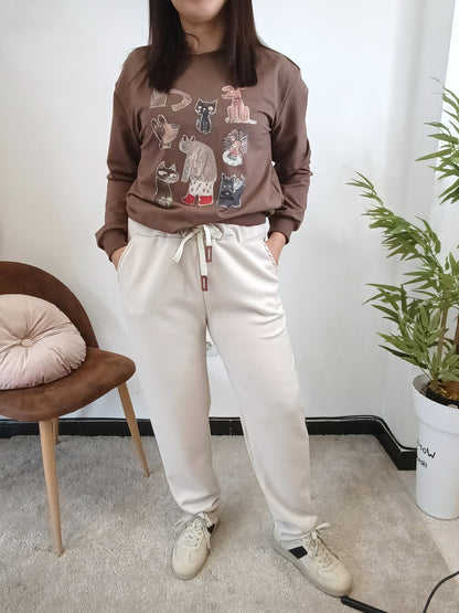 Pantalón chándal beige