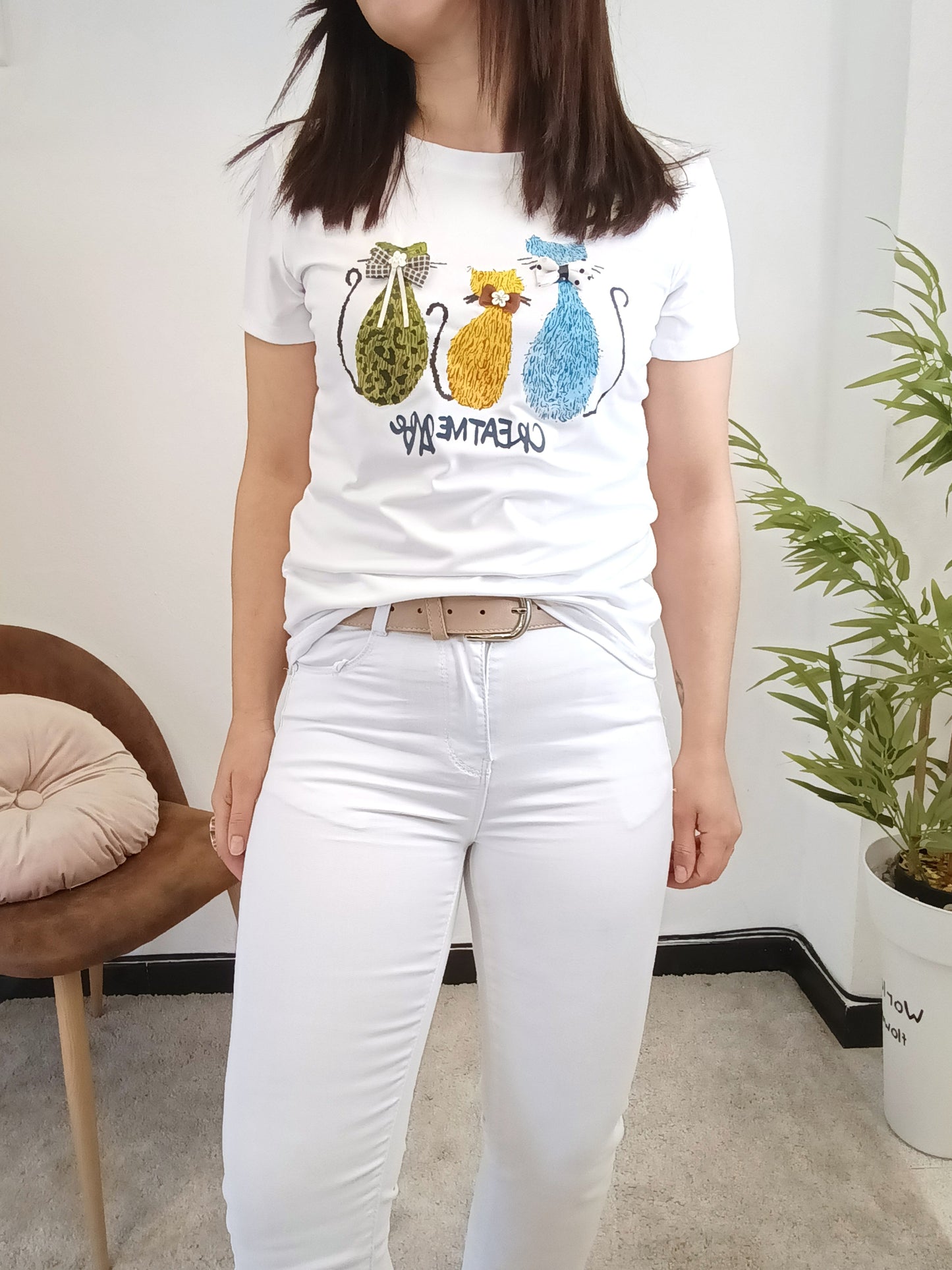 Pantalón blanco flare