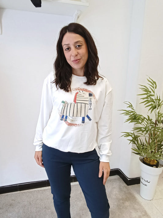 Sudadera fina llama