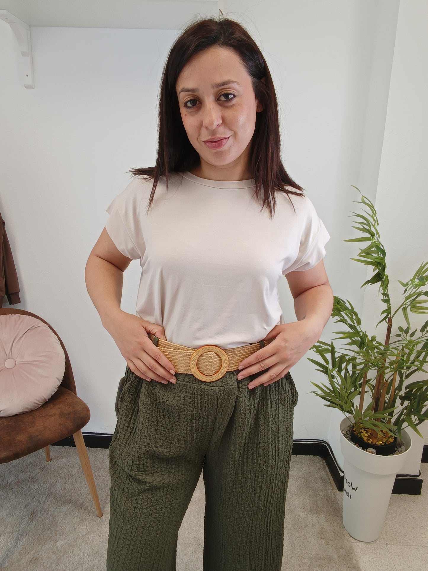 Camiseta básica beige