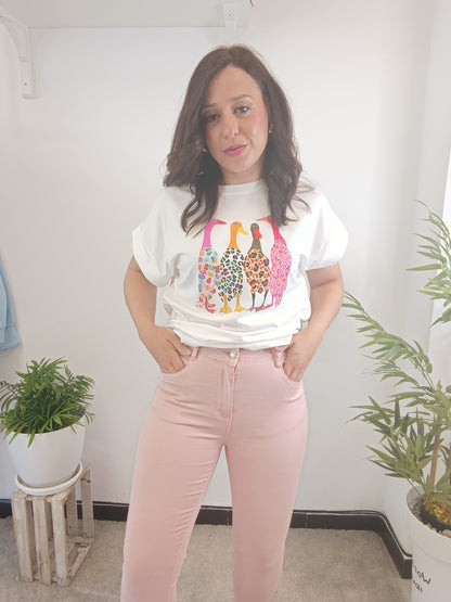Pantalón pitillo rosa