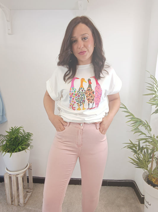 Pantalón pitillo rosa