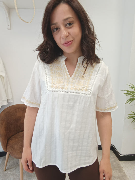 Blusa Bordados Amarilla