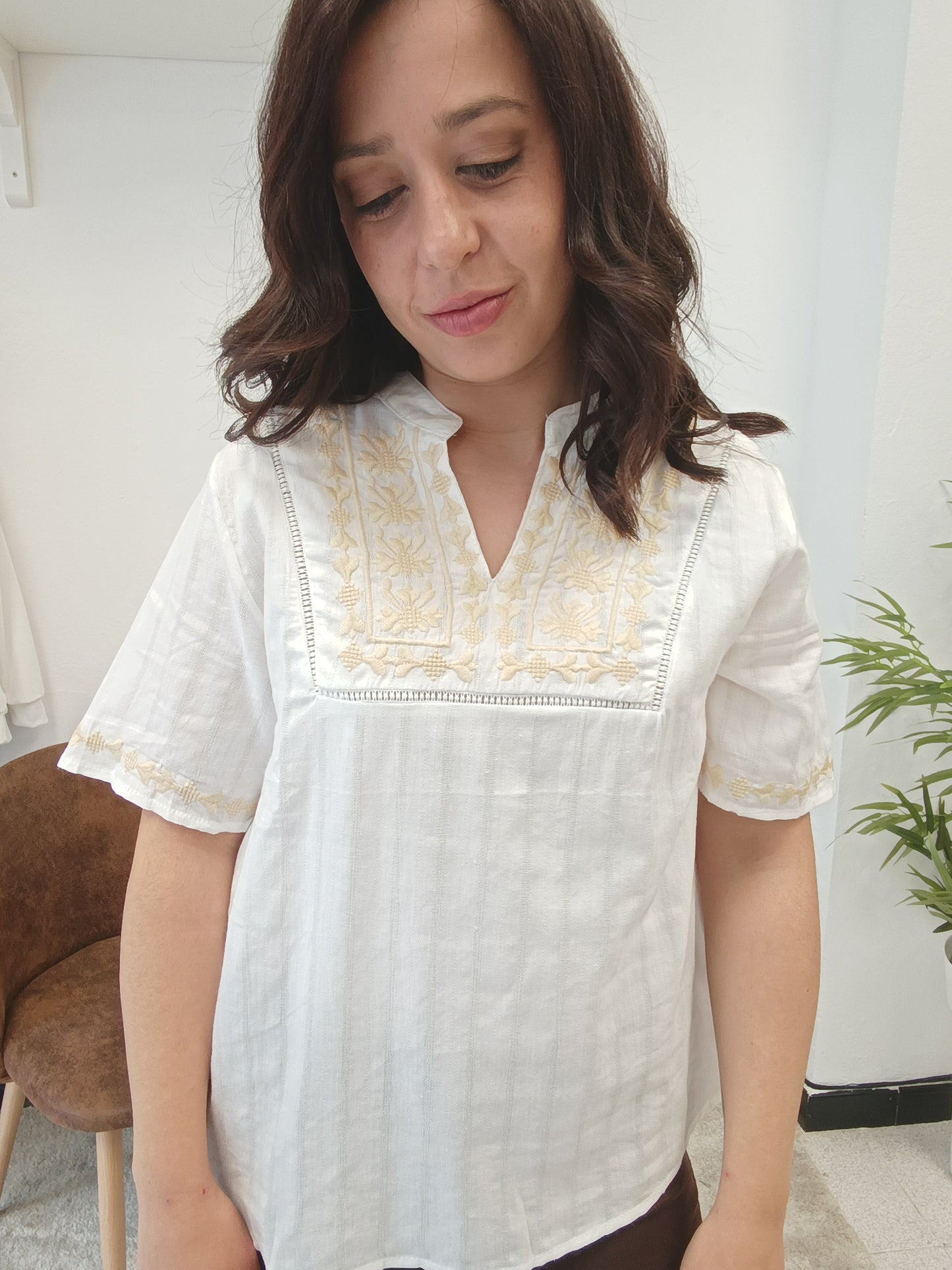 Blusa Bordados Amarilla