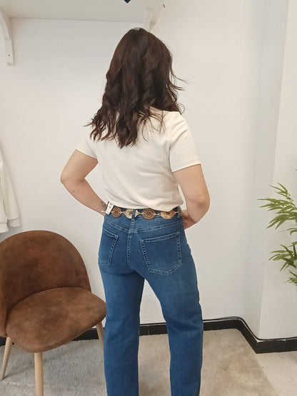 Vaquero wide leg oscuro