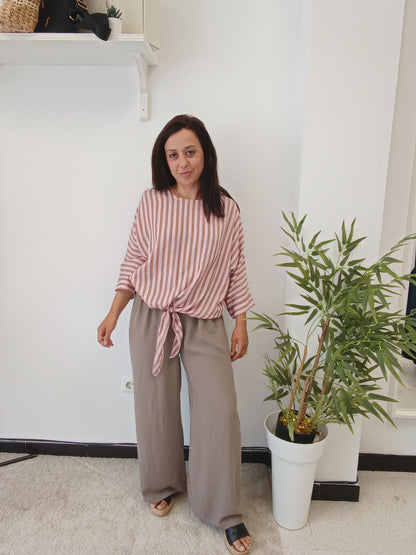 Blusa Rayas Rosa