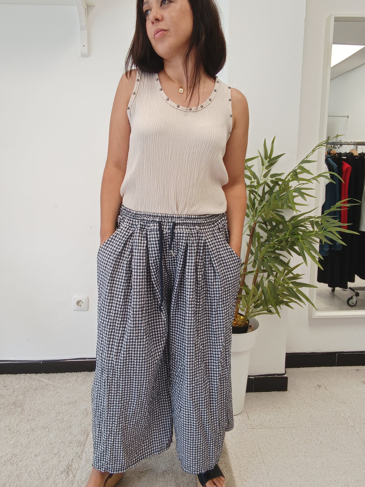 Pantalón Palazzo Vichy