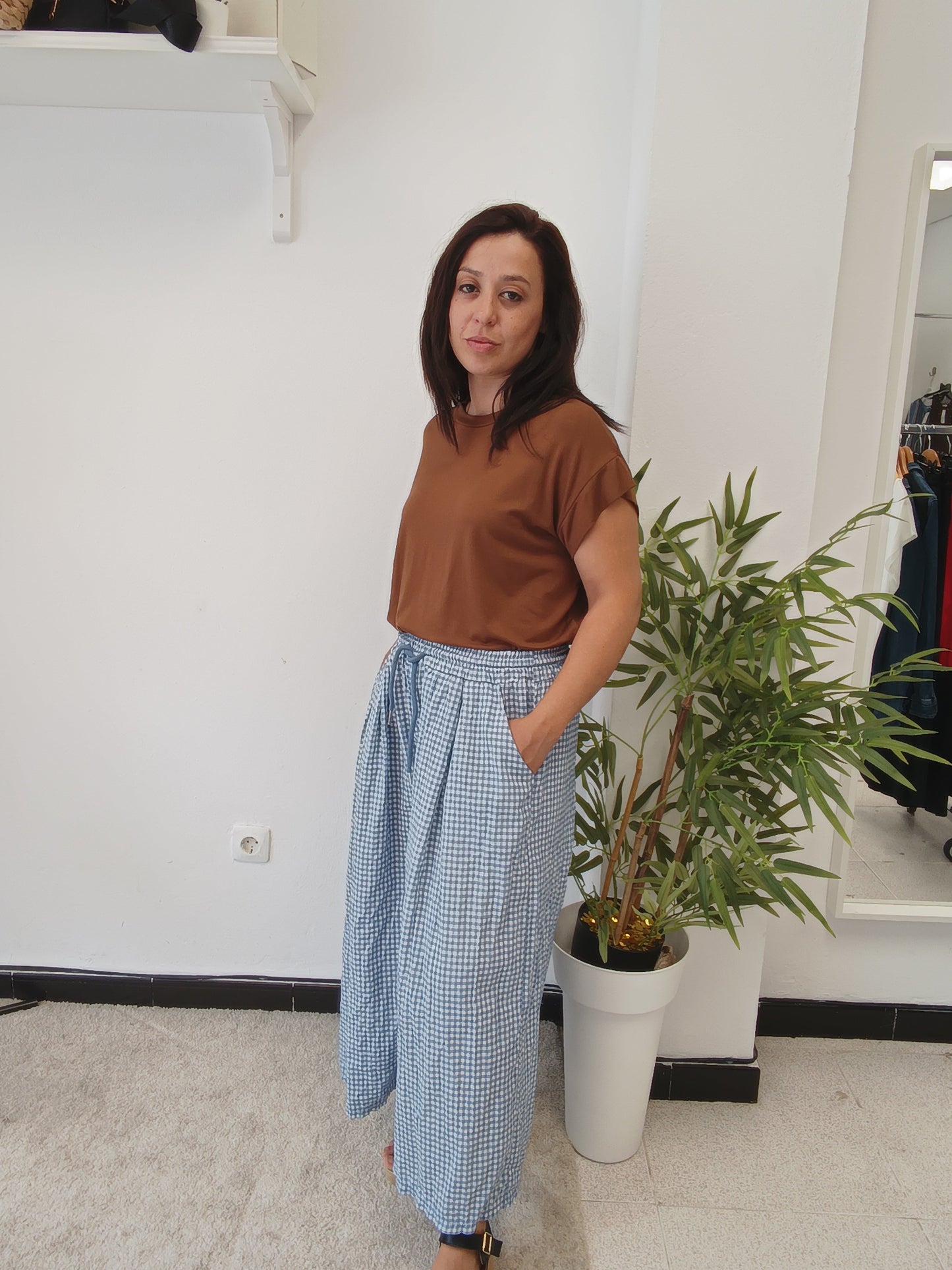 Pantalón Palazzo Vichy