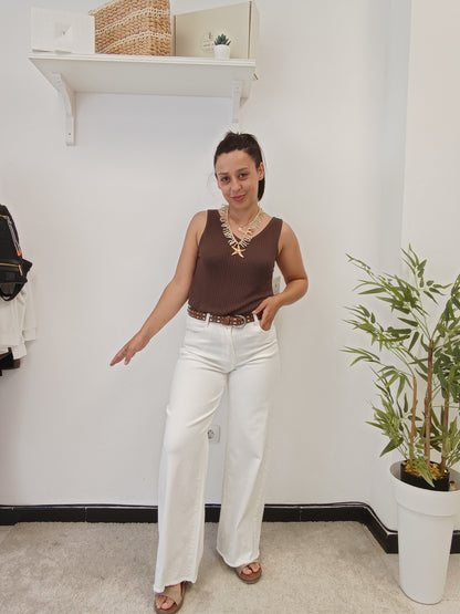 Pantalón Wide Leg Blanco