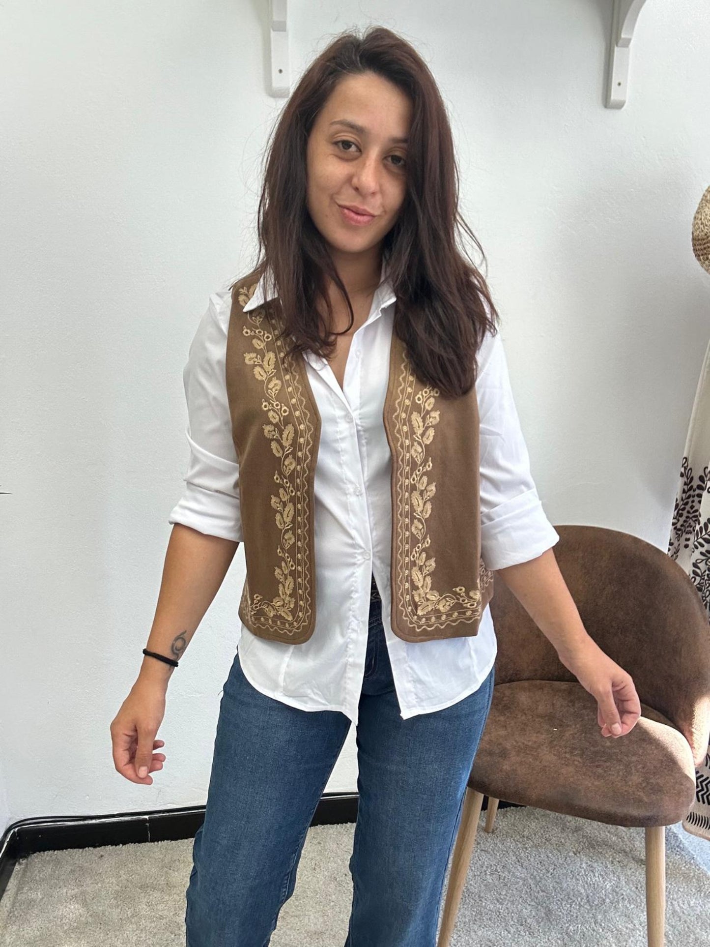 Chaleco Boho Camel